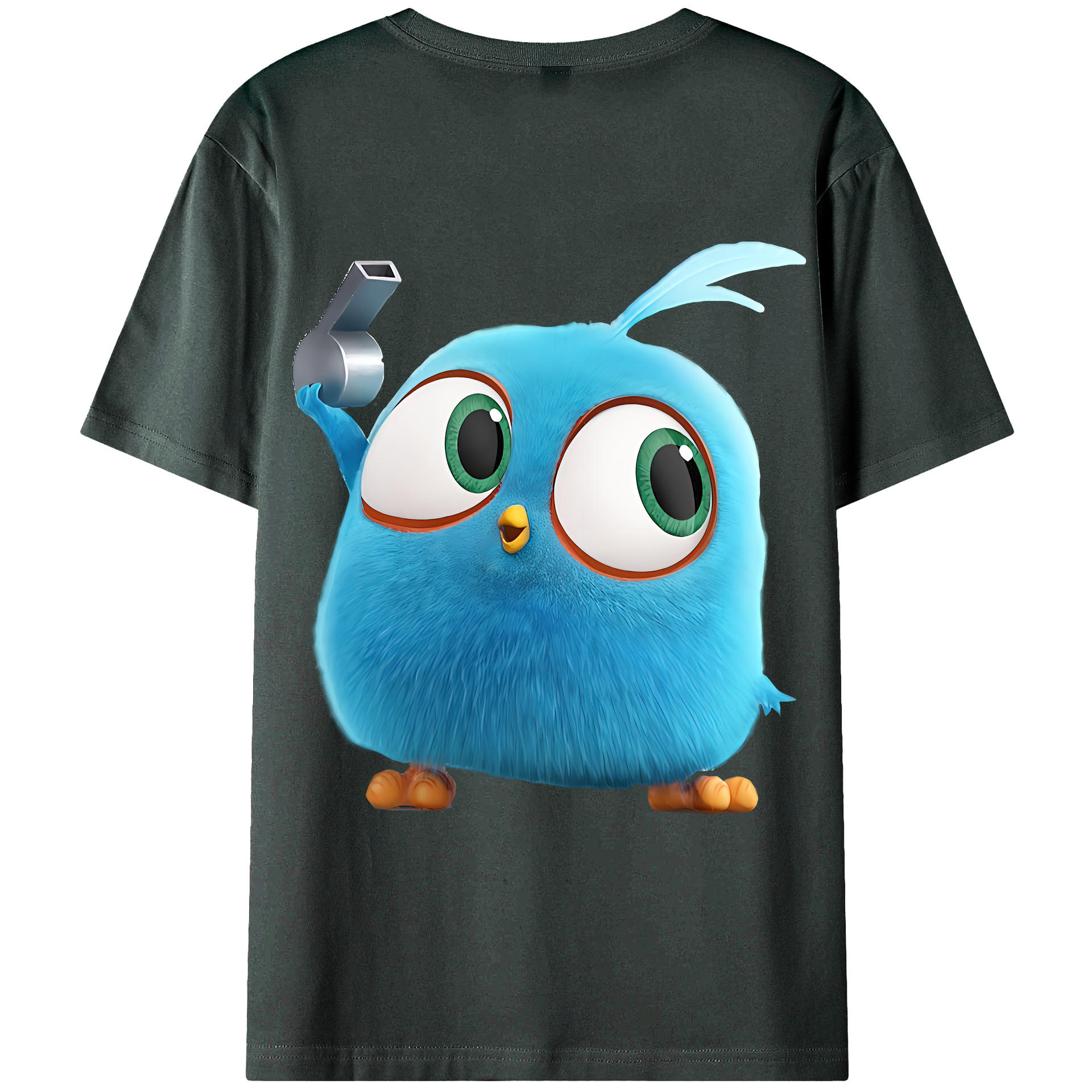 （画像用） Angry Birds アングリーバード 綿100％ メンズ半袖Tシャツ（バックプリント） 通気性